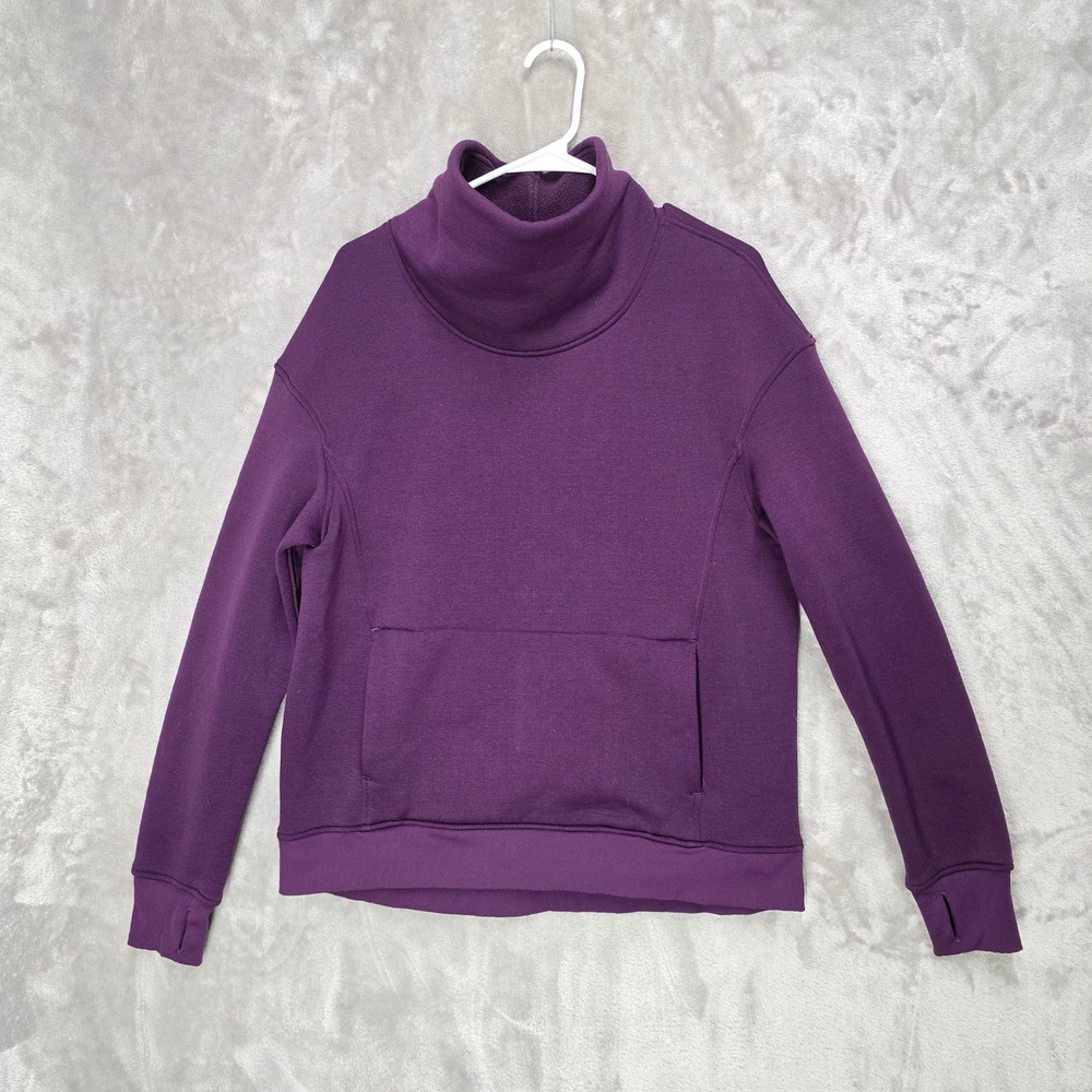 Lululemon Athletica Purple Cowl Neck Long Sleeve Thumbhole Sweatshirt Size 10